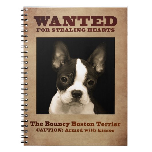 Das federnd Boston Terrier Notizblock (Vorderseite)