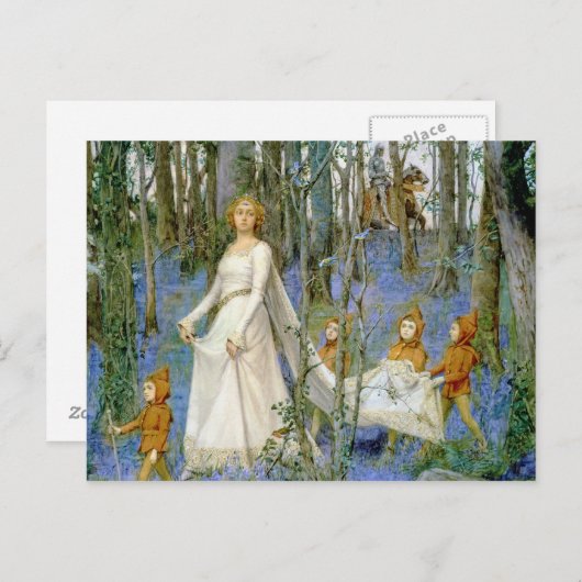 Das feenhafte Holz Postkarte (Vorne/Hinten)