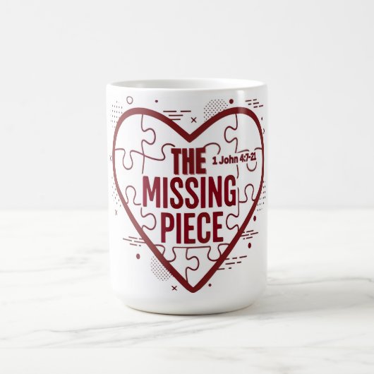 Das fehlende Stück – Faith Heart Design Kaffeetasse (Mittel)
