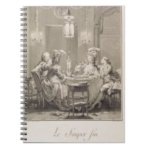 Das feine Abendessen, 1781, graviert von I.S. Notizblock