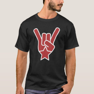 Das Felsen-Zeichen-Rot-Logo T-Shirt