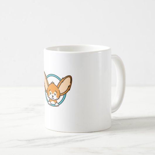 Das Fennec Fox Emblem Kaffeetasse (VorderseiteRechts)