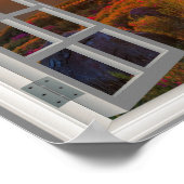 Das Fenster "Autumn Sunset Buddhist Tempel Imitats Poster (Ecke)