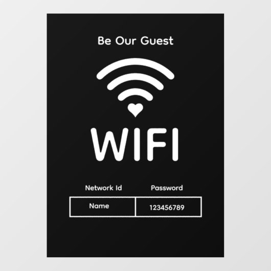 Das Fenster "Gast Wifi Password" Fensteraufkleber (Blatt)