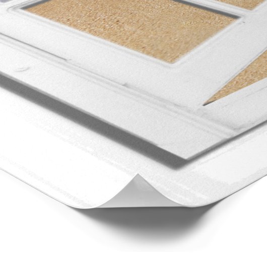 Das Fenster "Herz in Sandstrand" des Imitats Poster (Ecke)