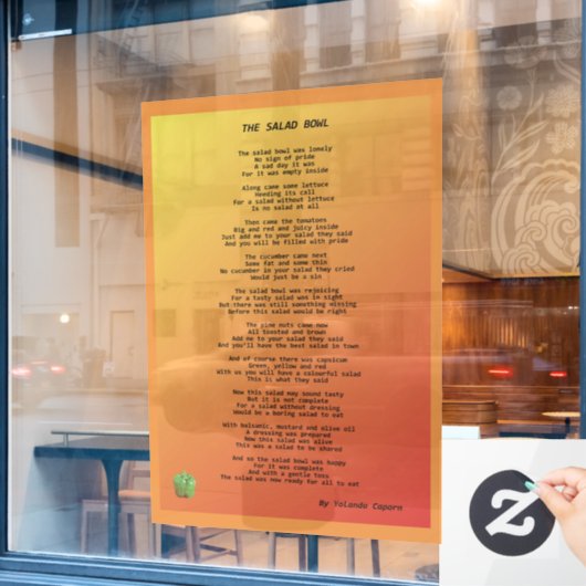 Das Fenster "Salad Bowl" Fensteraufkleber (Café-Fenster)