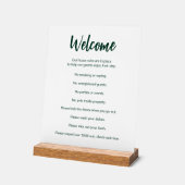 Das Ferienhaus regiert dunkelgrüne und weiße Vorla Acrylschild (Winkel)