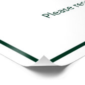 Das Ferienhaus regiert dunkelgrüne und weiße Vorla Poster (Ecke)