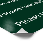 Das Ferienhaus regiert dunkelgrüne, weiße Vorlage Poster (Ecke)