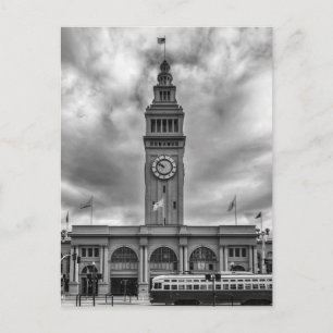 Das Ferry Building, San Francisco Monochrom Postkarte