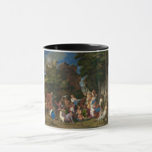 Das Fest der Götter (von Giovanni Bellini) Tasse (Zentrum)
