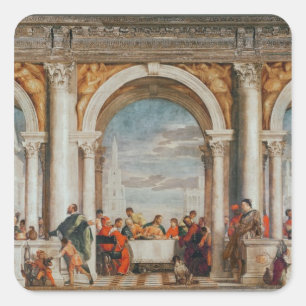 Das Fest im Haus von Levi Quadratischer Aufkleber