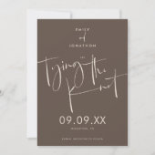 Das Festhalten des Knotens Eleganter Script Cream Save The Date (Vorderseite)