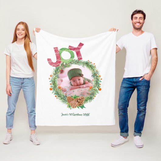 Das festliche JOY Baby's First Christmas FOTO Fleecedecke (Beispiel)