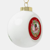Das festliche JOY Baby's First Christmas FOTO Keramik Kugel-Ornament (Links)