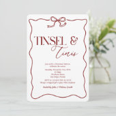 Das festliche Tinsel und Tinis Weihnachtsfest Part Einladung (Stehend Vorderseite)