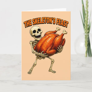 Das Festmahl des Skeletts Lustiges Erntedankessen Einladung