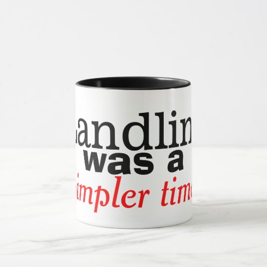 Das Festnetz war eine einfachere Time Retro Phone Tasse (Zentrum)