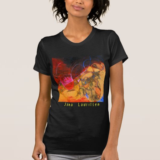 Das Feuer am T-Shirt der Sonnenuntergang-Frauen (Vorderseite)