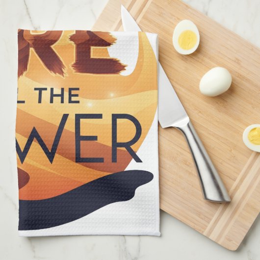 Das Feuer anheizen, das Motivierend T-Shirt des Po Geschirrtuch (Viertel Falte)