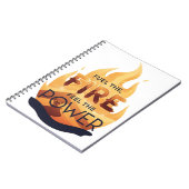 Das Feuer anheizen, das Motivierend T-Shirt des Po Notizblock (Linke Seite)