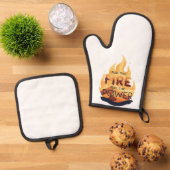 Das Feuer anheizen, das Motivierend T-Shirt des Po Ofenhandschuh & Topflappen-Set (Oben Unten)