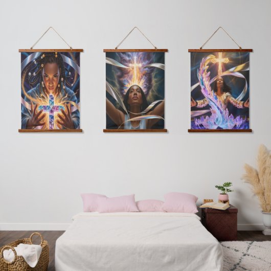 Das Feuer der frischen Vision Holz-Tapete Wandteppich Mit Holzrahmen (Schlafzimmer)