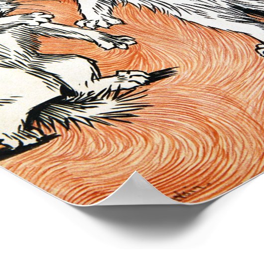 Das Feuer des Geistes, Louis Wain Poster (Ecke)