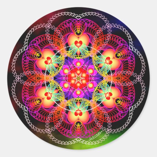 Das Feuer des Herzens Runder Aufkleber (Vorderseite)