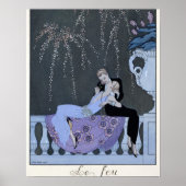 Das Feuer, Illustration für "Fetes Galantes" von P Poster (Vorne)