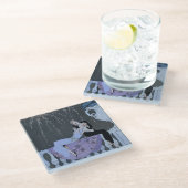 Das Feuer, Illustration für "Partys Galantes" Glasuntersetzer (Schrägansicht)