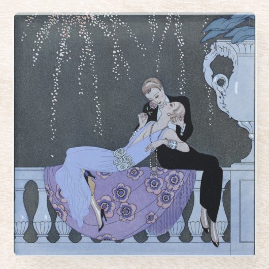 Das Feuer, Illustration für "Partys Galantes" Glasuntersetzer (Vorderseite)