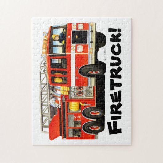 Das Feuer-LKW-Laubsäge des Name-Kindes Puzzle (Vertikal)