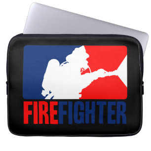Das Feuerwehrmann-vibrierende Rote und das blau Laptopschutzhülle