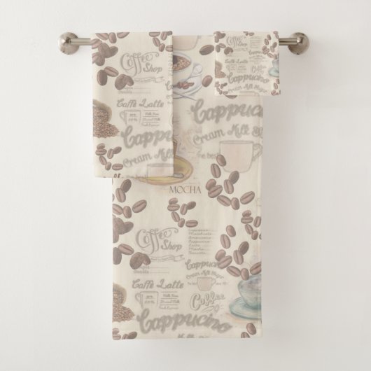 Das Fika Swedish Coffee Shop Bath Towel Set (Insitu)