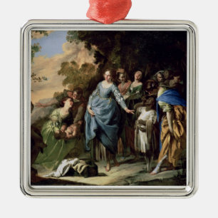 Das Finden von Mosese, c.1650-56 (Öl auf Leinwand Silbernes Ornament