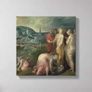 Das Finden von Mosese (Öl auf Leinwand) Leinwanddruck
