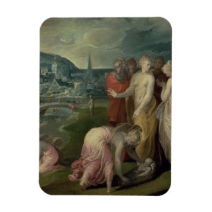 Das Finden von Mosese (Öl auf Leinwand) Magnet