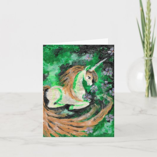 Das Finger gemalte Einhorn Karte (Vorderseite)
