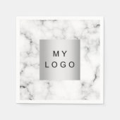Das Firmenlogo aus Marmor ist schwarz Serviette (Vorderseite)