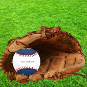 Das Firmenlogo blauer Text Baseball