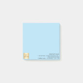 Das Firmenlogo ist blau Post-it Klebezettel (Vorderseite)