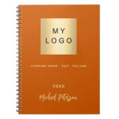 Das Firmenlogo verbrannt orange-elegante Monogramm Notizblock (Vorderseite)