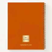 Das Firmenlogo verbrannt orange-elegante Monogramm Notizblock (Rückseite)