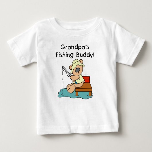 Das Fischen-Freund-T-Shirts Fischen-Bär Großvaters Baby T-shirt (Vorderseite)