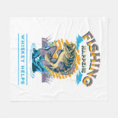 Das Fischen geschieht. Whiskey hilft! Fleecedecke (Vorderseite (Horizontal))