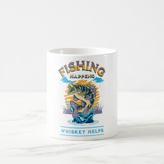 Das Fischen geschieht. Whiskey hilft! Kaffeetasse (Mittel)