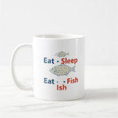 Das Fisherman's Mantra: Essen, schlafen, Fisch! Kaffeetasse (Links)
