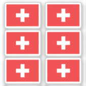 Das Flag-Sammlungspaket Schweiz von 6 Aufkleber (Vorderseite)