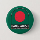 Das FlaggenEmblem von Bangladesch erschüttert Vint Button (Vorderseite)